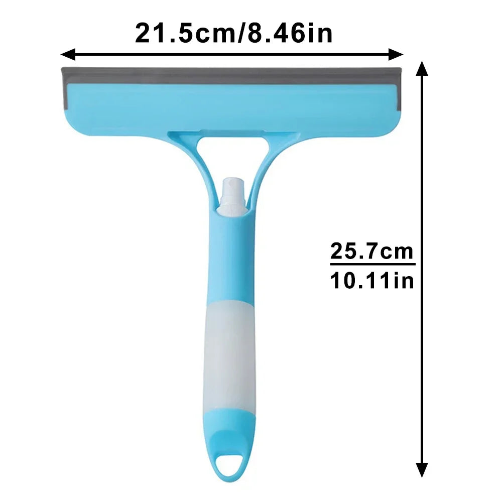 3 in 1 Window Cleaning Squeegee Multi Function Glass Mirror Wiper with Spray Bottle Microfiber Scrub Household Car Cleaner Tools Oasis Select
