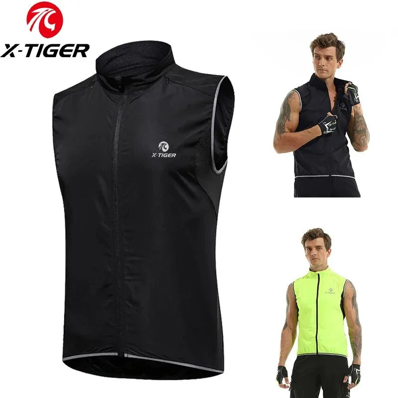 X-TIGER Cycling Vest Sleeveless Bicycle Reflective Windproof Uitra-Light Sun Protection Mountaineering Jacket Cycling Sportswear Oasis Select