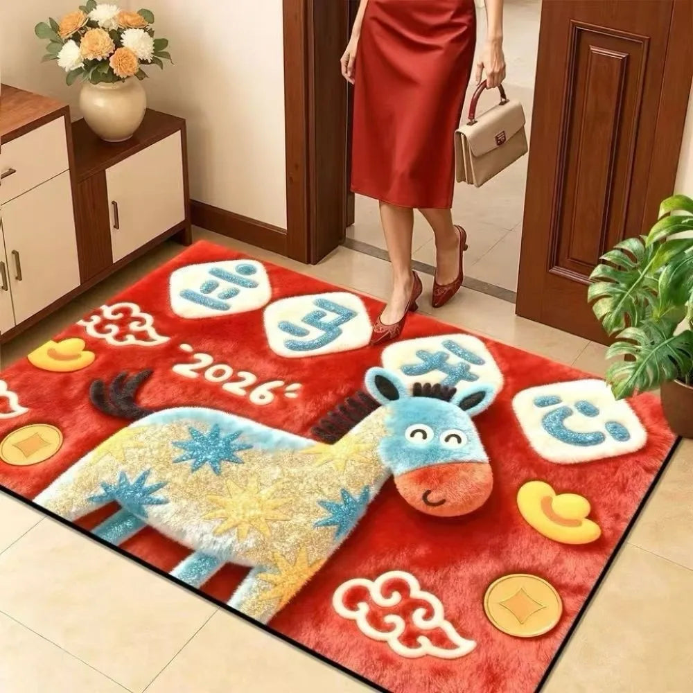 2026 New Year Horse Door Mat – Anti-Slip Quick Dry Rug