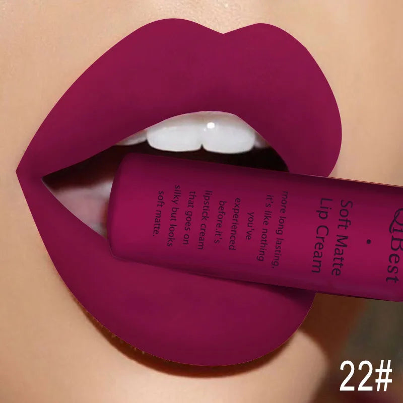 QIBEST Matte Liquid Lipstick – Waterproof Velvet Lip Tint