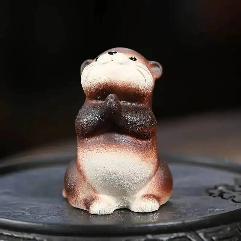 Zisha Tea Pet Otter Ornament Cat Powder Slurry Animal Tea Play Decoration Tea Table Чайные украшения Oasis Select
