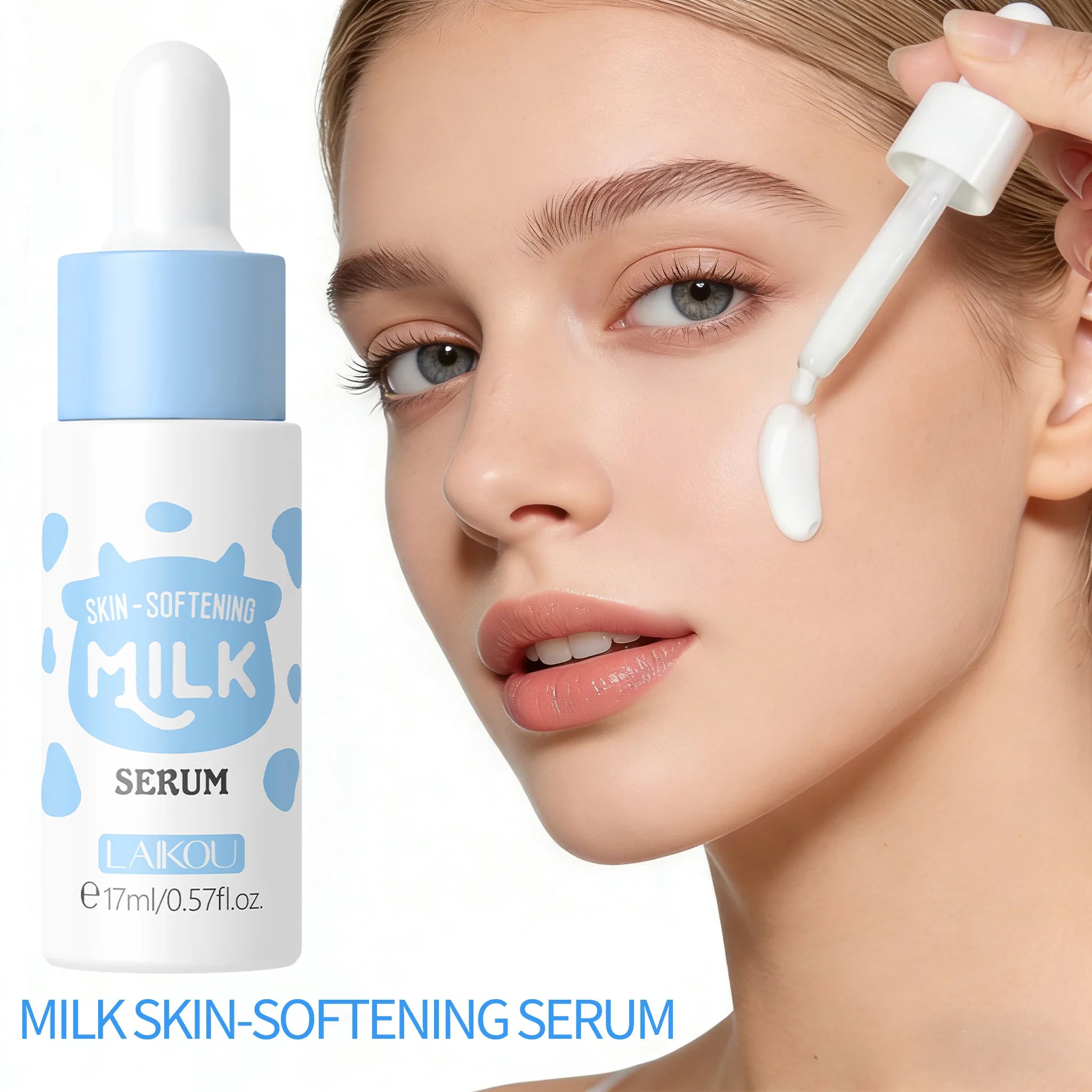 LAIKOU Milk Serum Facial Brightening Essence Shrink Pores Hydrating Moisturizing Treatment Repair Serum Skin Care 17ml Oasis Select
