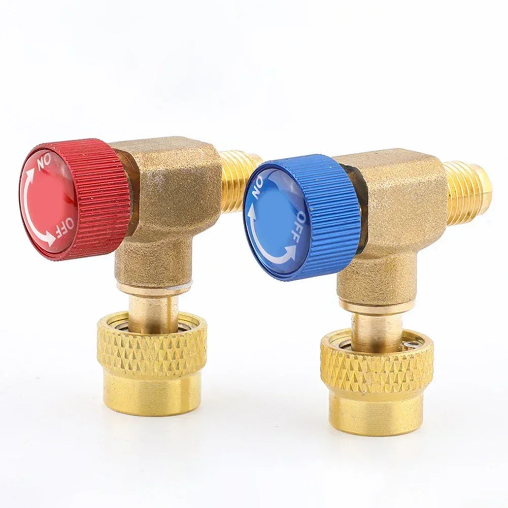1pcs Car Air Conditioning Safety Valve 90° Right Angle CAR Air Conditioning Safety Valve R22/32/410 Connector Adapter Auto Parts Oasis Select