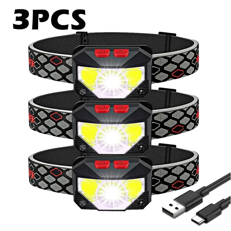 ZHIYU 500LM Rechargeable LED Headlamp 2-Pack | Motion Sensor