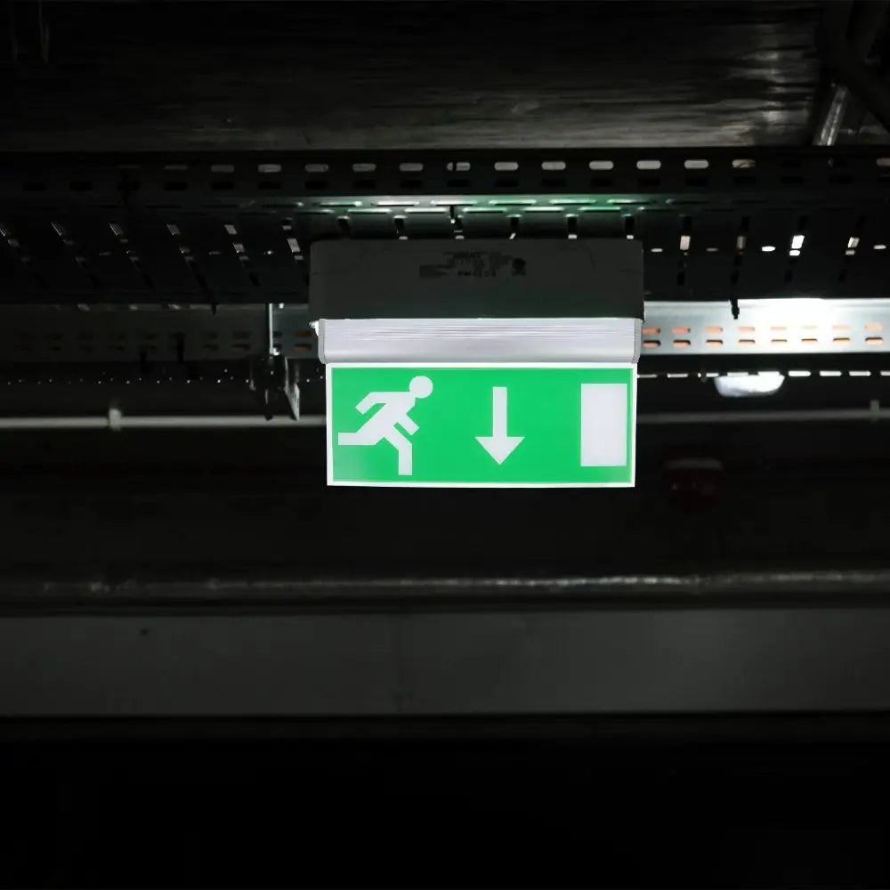 LED Exit Sign Emergency Evacuation Light | Acrylic Green Indicator Emergency Exit Sign Oasis Select