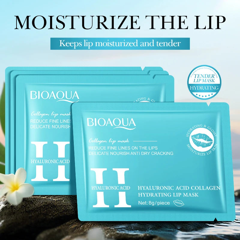 BIOAQUA Crystal Collagen Lip Mask 20pcs – Hydrating Lip Plumper Collagen Lip Mask Oasis Select