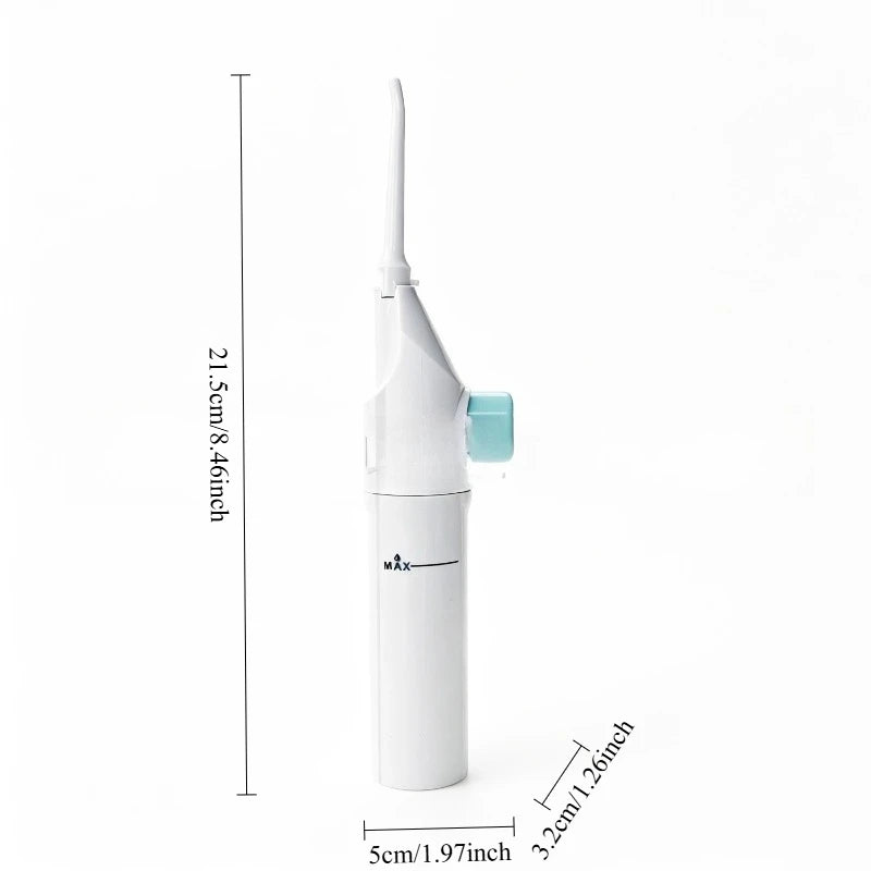 1PC Portable Electric High-Pressure Water Flosser Manual Pulse Jet Dental Teeth And Gums Cleaner Deep Cleaning Oral Irrigator Oasis Select White 1pc
