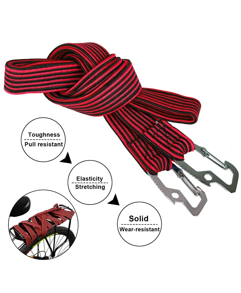 2/3/4 meters, black/red, with metal hook bungee cord, used for securing cargo for cars, bicycles, motorcycles and outdoor travel Oasis Select