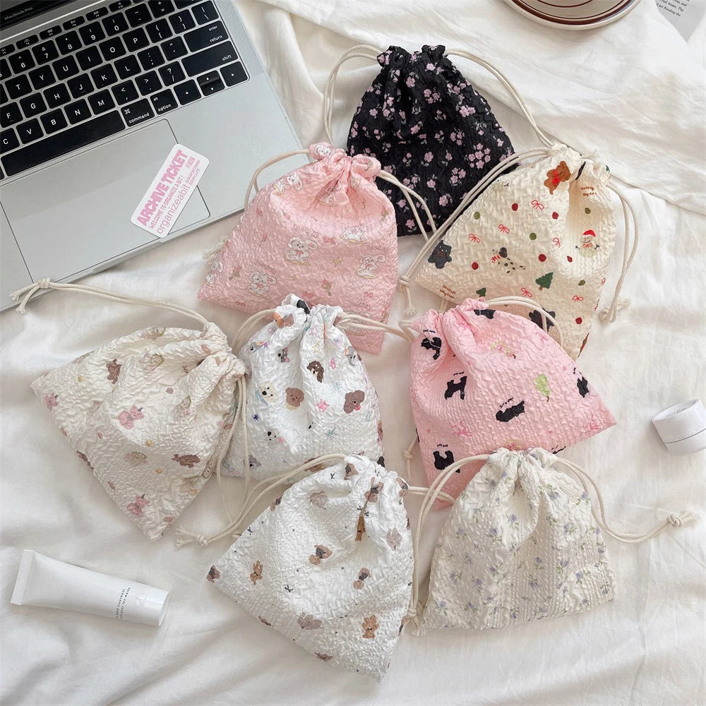 Cute Drawstring Pouch – Coin, Jewelry & Cosmetic Storage Bag