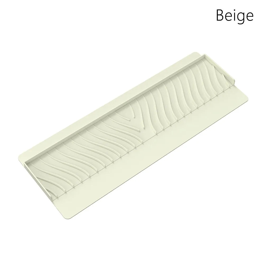 Durable Silicone Sink Splash Guard Sucker Can Be Cropped Sink Edge Protector Non-Slip Oil-Proof Drainage Mat Bathroom Oasis Select Beige