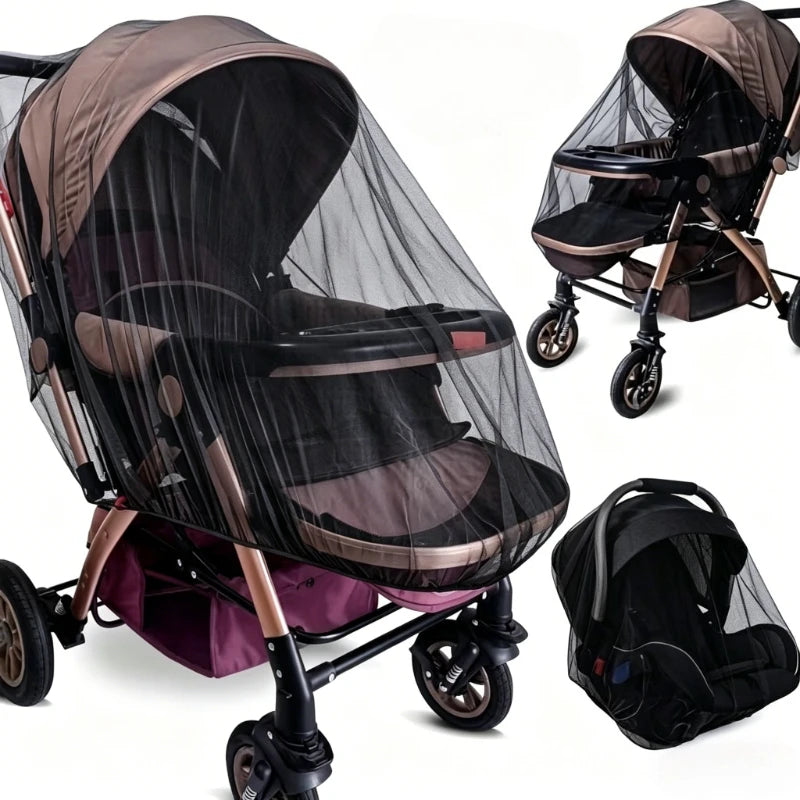 1pc Stroller Mosquito Net, Full Coverage Dense Mesh for Insect Protection, Polyester Outdoor Baby Stroller Gear Baby Accessories Oasis Select