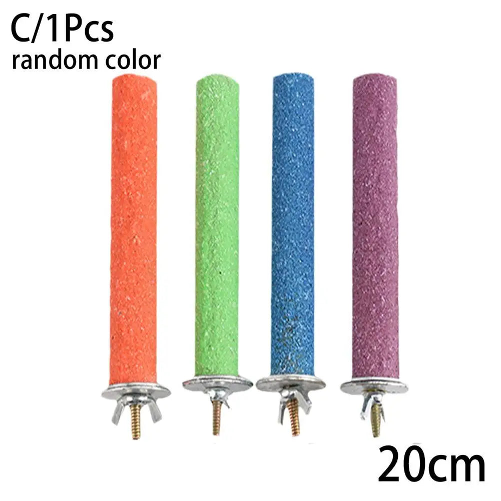 Parrot Claw Beak Grinding Bar Standing Stick Bird Perch Stand Toy Wood Parrot Paw Grinding Stick for Parakeet Cage Accessories Oasis Select 20cm Random Color