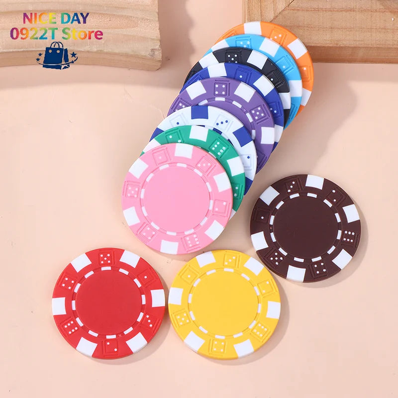 10 Pcs ABS Plastic Casino Texas Hold'em Metal Coins 11.5g Game Chip Set Accessories@#X Oasis Select