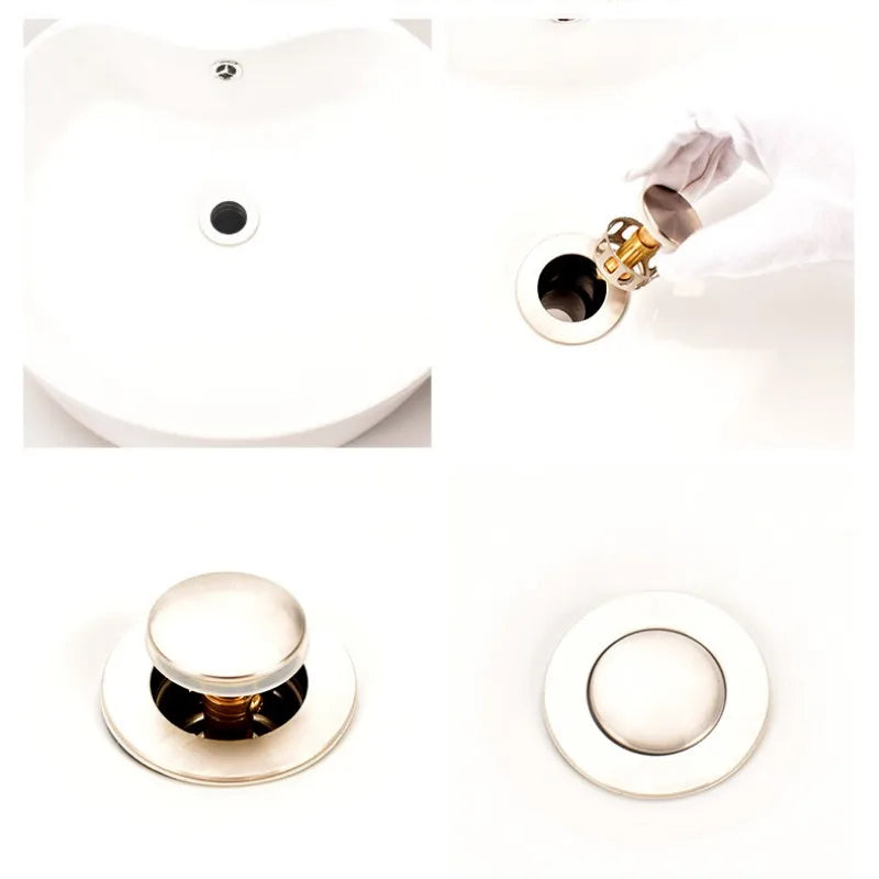 Basin Drains Universal Metal Filter Valve Pop-up Drainer Waste Stopper Bathtub Strainer Plug Hair Catchers Bathroom Accessories Oasis Select