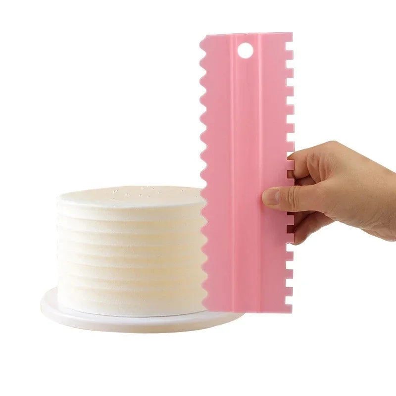 DIY Baking Tools 4pcs/set Cream Scraper PP Cream Smoother Pastry Icing Combs Spatulas Bakery Accessories Cake Decorating Comb Oasis Select