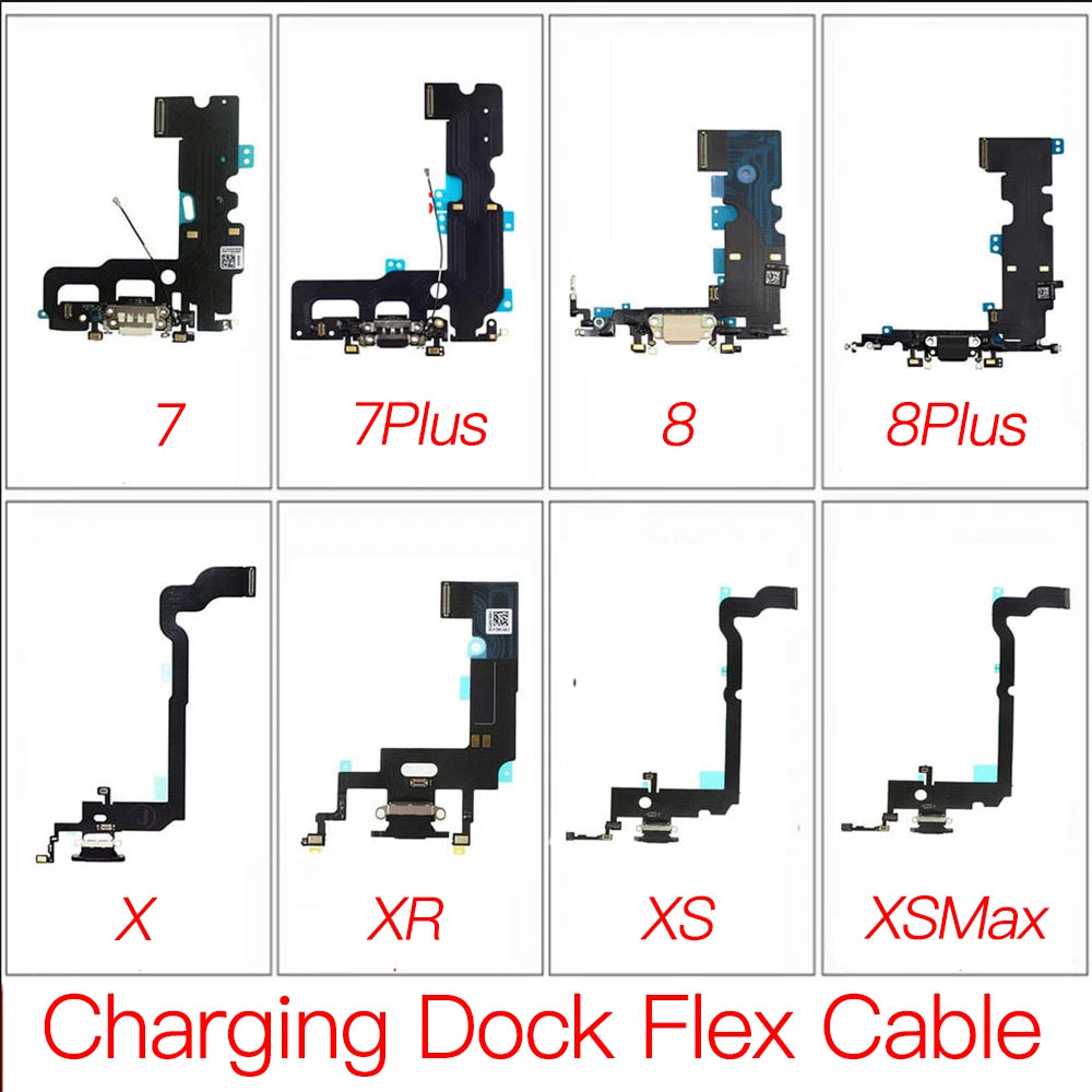 iPhone 7 8 X XR XS Max Charging Port Dock Flex Cable + Mic