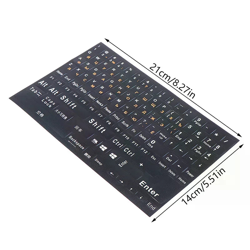 1Pc Full Size Russian Keyboard Stickers Letter Alphabet Layout Sticker Key Stickers For Laptop Desktop PC Keyboard Cover Oasis Select