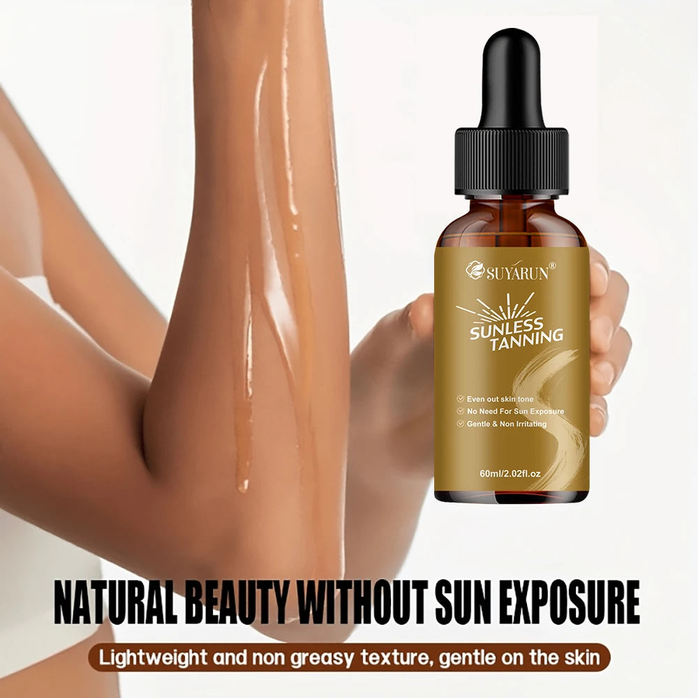 SUYARUN Self-Tanning Serum for Face & Body, Streak-Free & Natural Bronze Glow, Quick-Dry, Sun-Kissed Look Without Sun! Oasis Select
