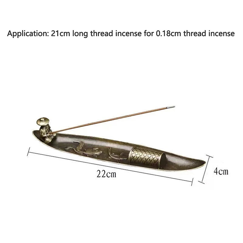 Creative Incense Holder Incense Holder Boat Old Men Fishing Japanese Style Incense Stick Burner Aromatherapy Ornament Home Decor Oasis Select A2