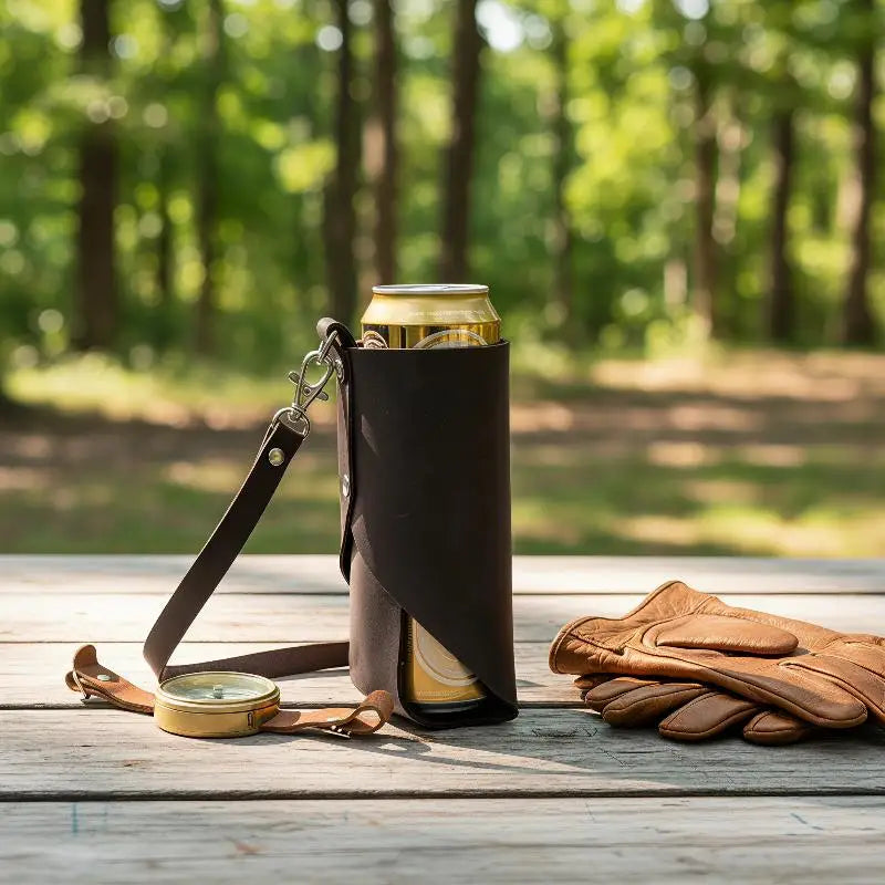 NEW PU Leather Beer Bottle Waist Portable Beer Belt Bag Handy Wine Bottles Beverage Can Holder Outdoor Drink Can Holder Oasis Select