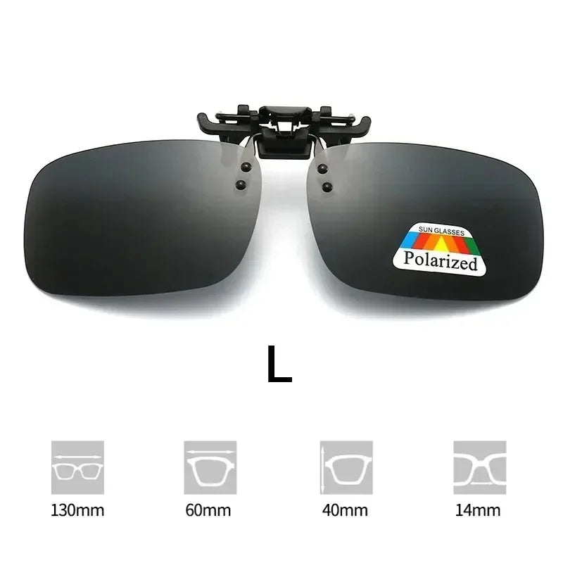 1/2/3PCS Polarized Sunglasses Clip For Driving Night Vision Glasses UV400 Outdoor Sunshade High Definition Sunglasses Clip Oasis Select Black L x1Pcs