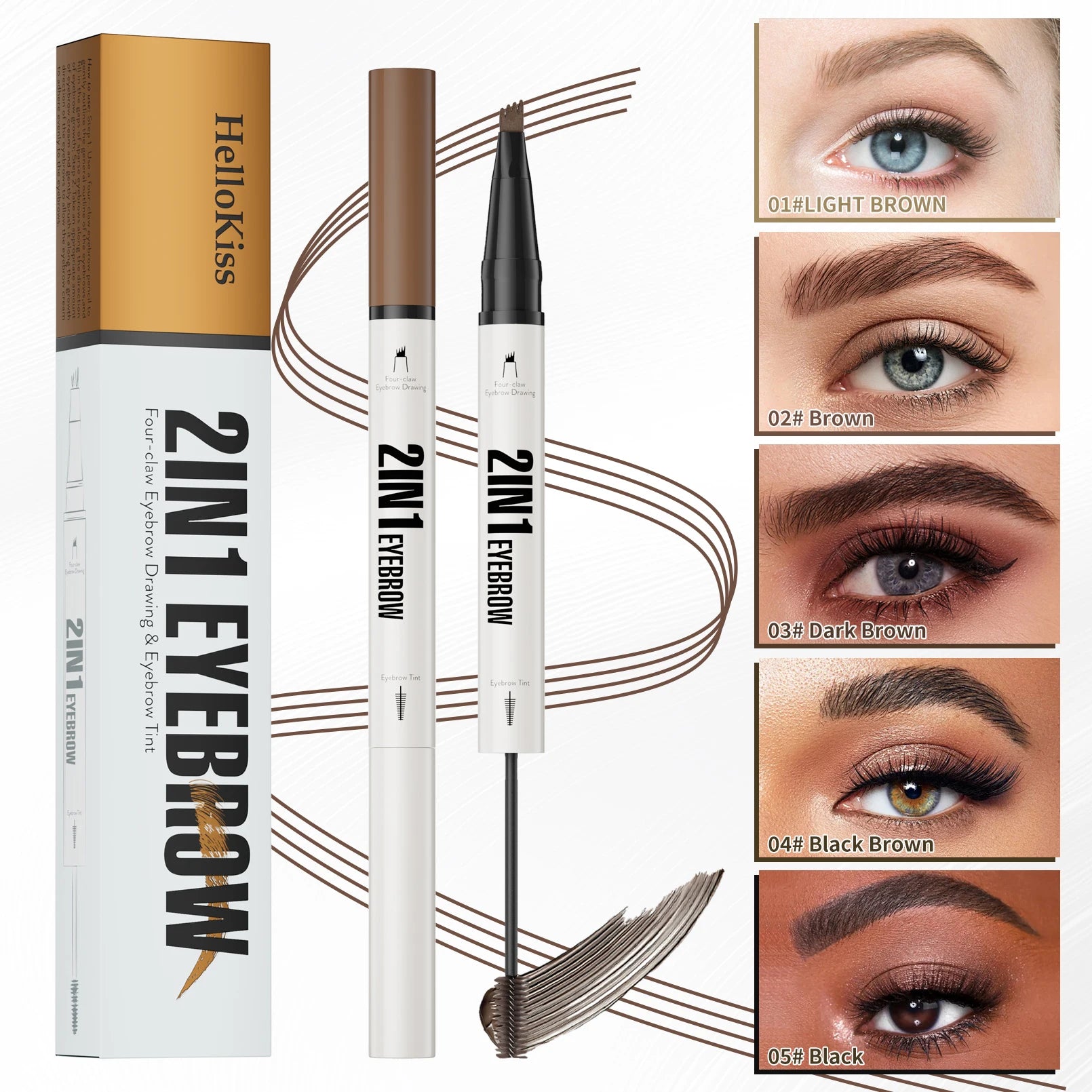 Hello Kiss 4D Microblading Eyebrow Pen – Waterproof Liquid Brow
