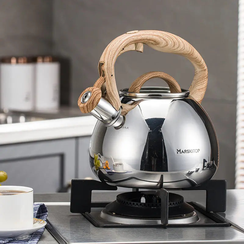 Stainless Steel Whistling Kettle Household Large Capacity Water Boiler Suitable for Gas and Induction Cooker Oasis Select Sanding