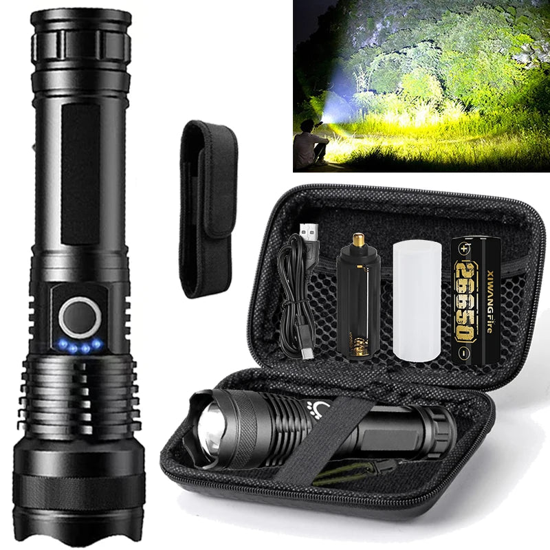ZHIYU Rechargeable LED Flashlight – 5 Modes, Waterproof Torch