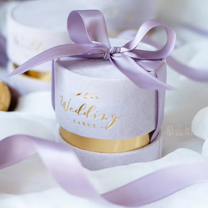 Velvet Candy Box Reusable Gift Box Packaging Wedding Candy Box Versatile Ins Gift Bag For Festival Home Decor Jewelry Storage Oasis Select purple-S Other