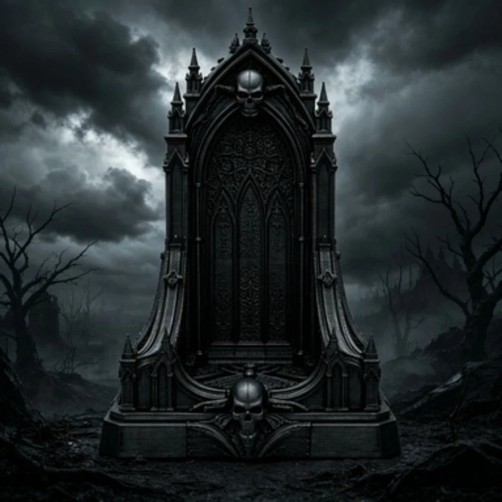 3D Printed Gothic Skull Throne Dark Fantasy Altar Diorama Base Miniature Display Stand for Action Figures Dark Fantasy Diorama Oasis Select