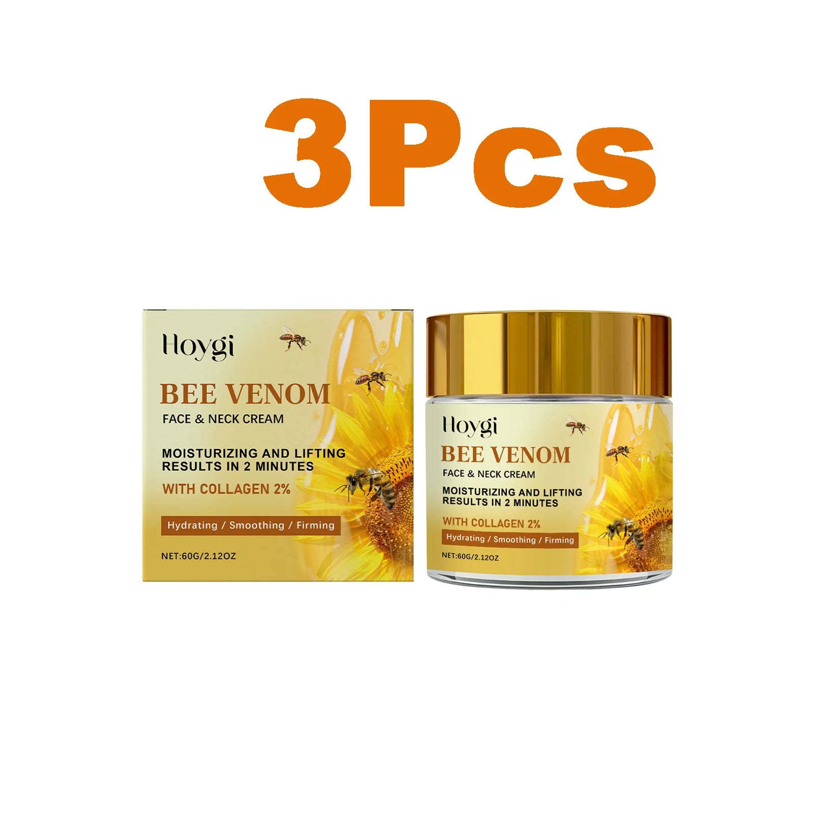Hoygi Bee Venom Firming Cream – Anti-Aging Face & Neck Anti-Aging Face Cream Oasis Select 3 x 60g Boxed