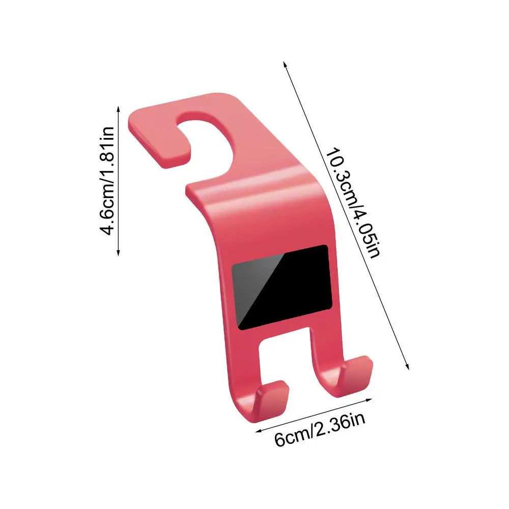 Headrest Hooks Universal Car Seat Back Hook Headrest Hanger Car Bag Pouch Clothes Hanging Hooks Fastener Clip Interior Storage Oasis Select Red