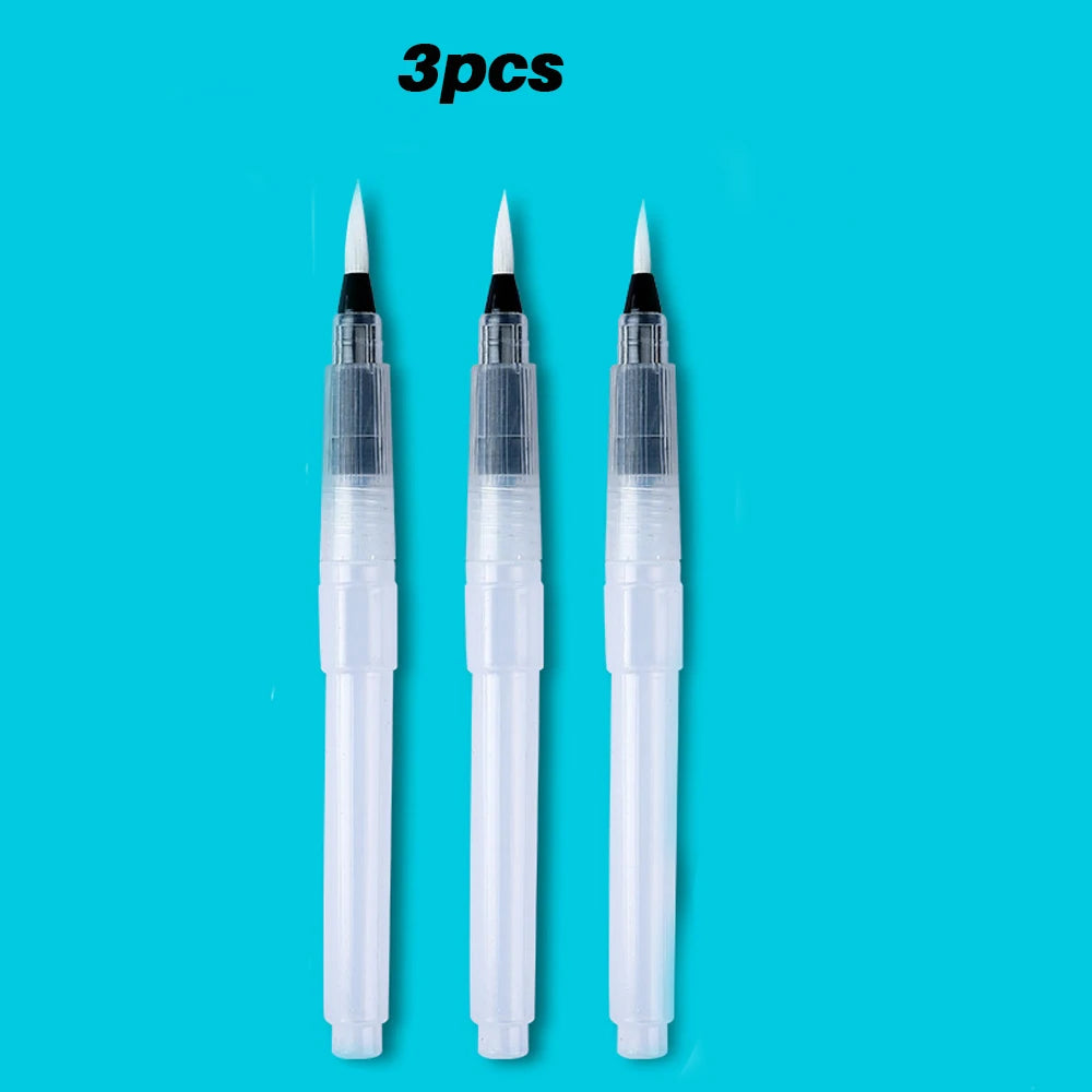 3-18 watercolor brush set, white nylon, with water storage function, DIY painting tools, suitable for school and outdoor use Oasis Select 3pcs Brush 150mm