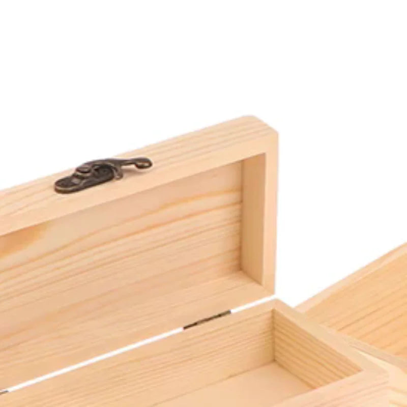 Rectangular Wooden Storage Box Organizer Wooden Storage Case Simple Storage Container Dust-Proof With Lock Jewelry Box Case Oasis Select