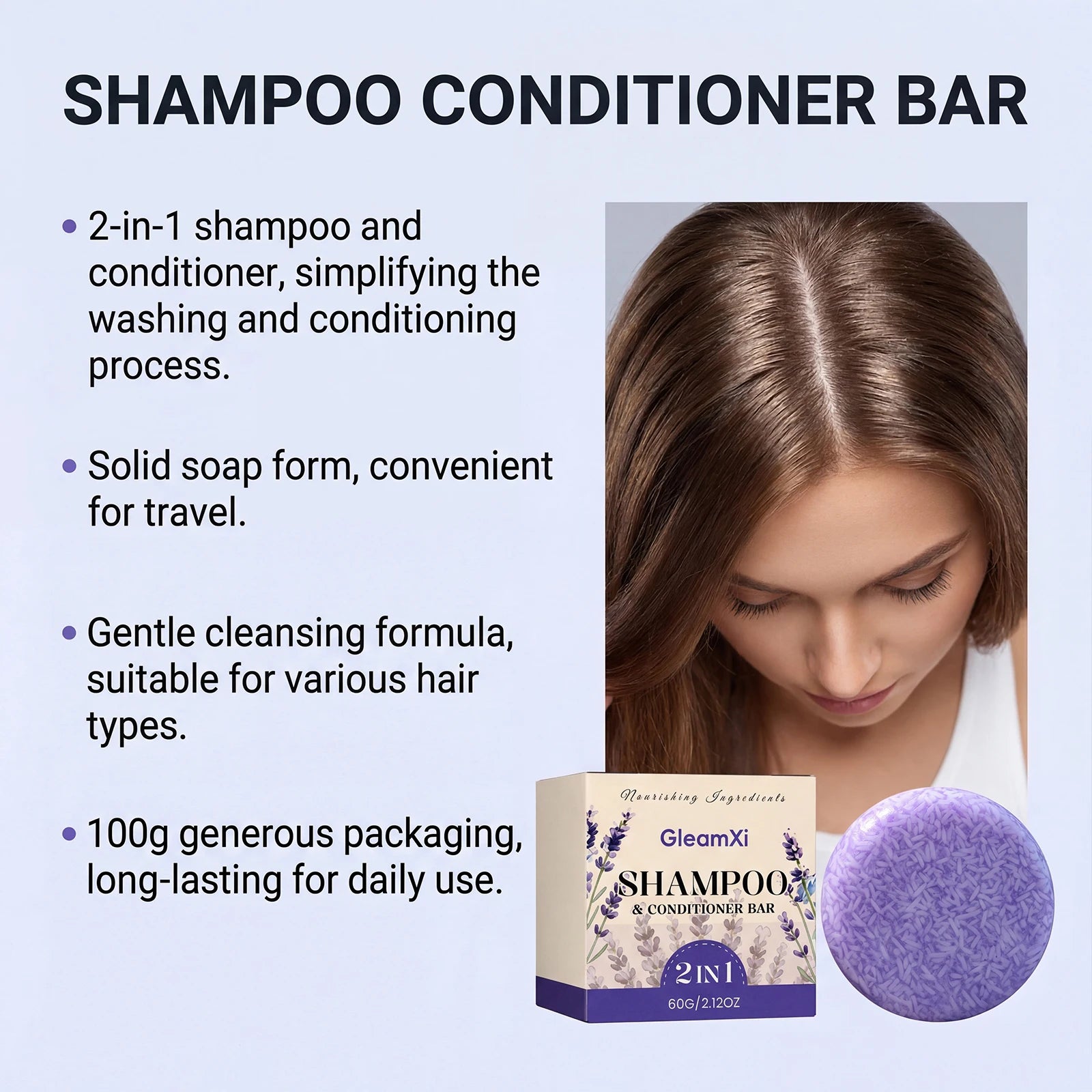 HOEGOA Lavender Shampoo Soap – Oil Control & Dandruff Bar Solid Shampoo Bar Oasis Select
