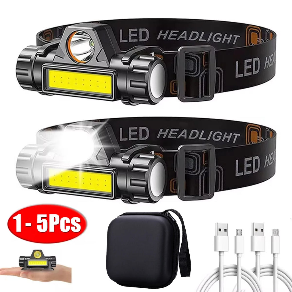 Rechargeable COB LED Headlamp – Magnetic & Waterproof 300 Lm