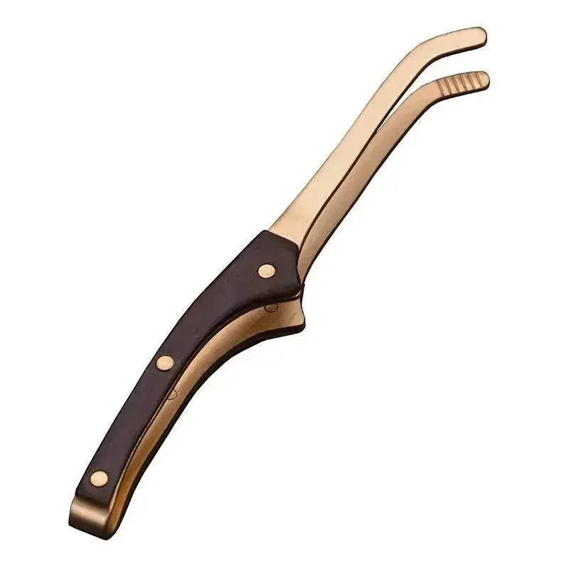 Anti-hot Wood Copper Tea Clip 17cm Non-Slip Tea Set Tweezers Tea Ceremony Accessories Household Supplies Wooden Tongs Oasis Select 01 length 17cm