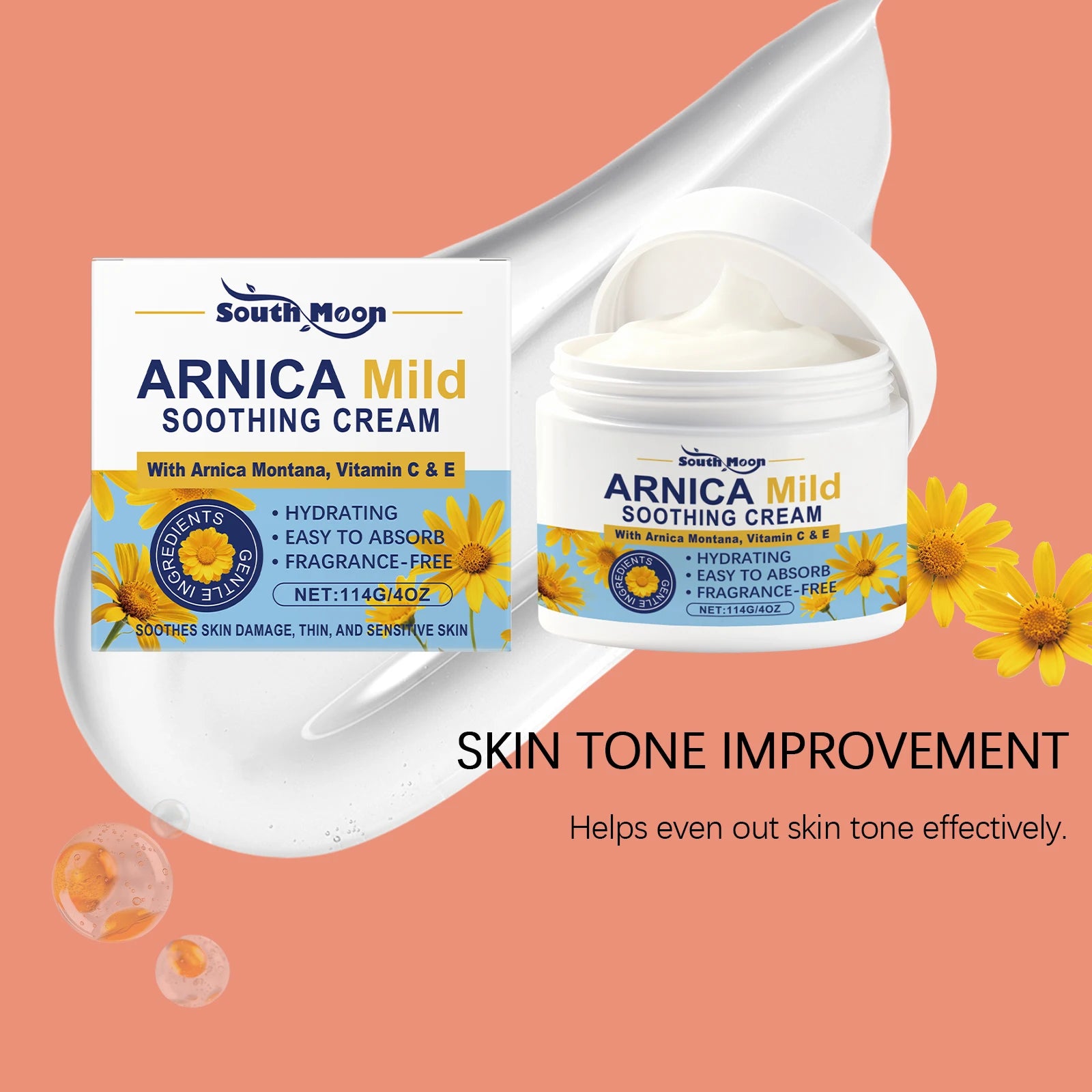 Soothing and Repairing Cream Repair Damaged Barriers Relieve Bruises Arnica Cream Reduce Swelling Marks Fragrance-Free Skin Care Oasis Select