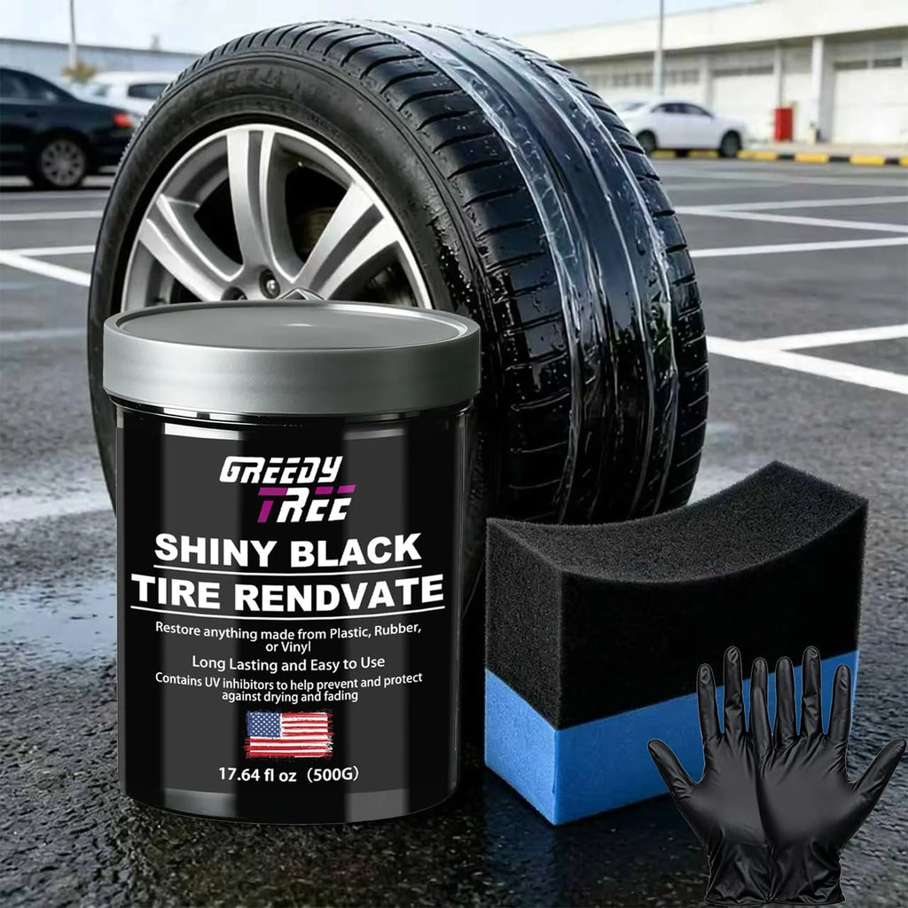 Tire Shine Kit – UV Protection Tire Dressing with Applicator Sponge