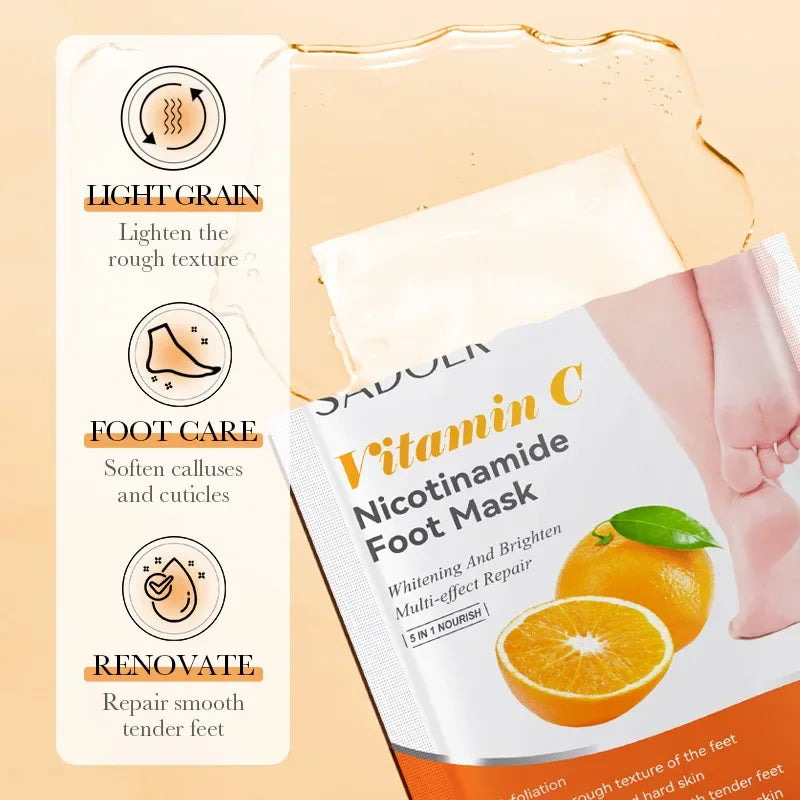 6 Pairs SADOER Fruits Foot Mask Moisturizing Foot Peeling Mask Exfoliating For Feet Spa Pedicure Exfoliant Feet Skin Care Oasis Select