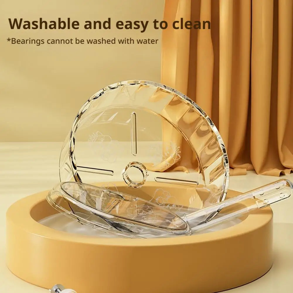 Hamster Transparent Running Wheel Toy For Hamster Quiet Running Exercise Toy Easy To Disassemble And Clean Pets Accessories Oasis Select