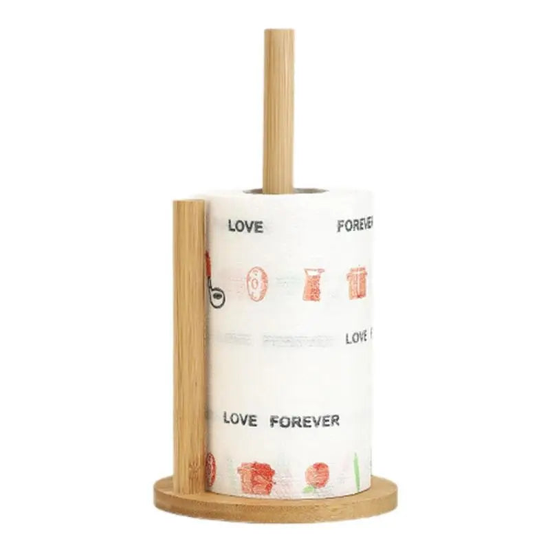 Wood Paper Towel Holder Countertop Wooden Standing Paper Towel Holder Base Paper Towel Holder for Paper Towel Fresh-Keeping Film Oasis Select