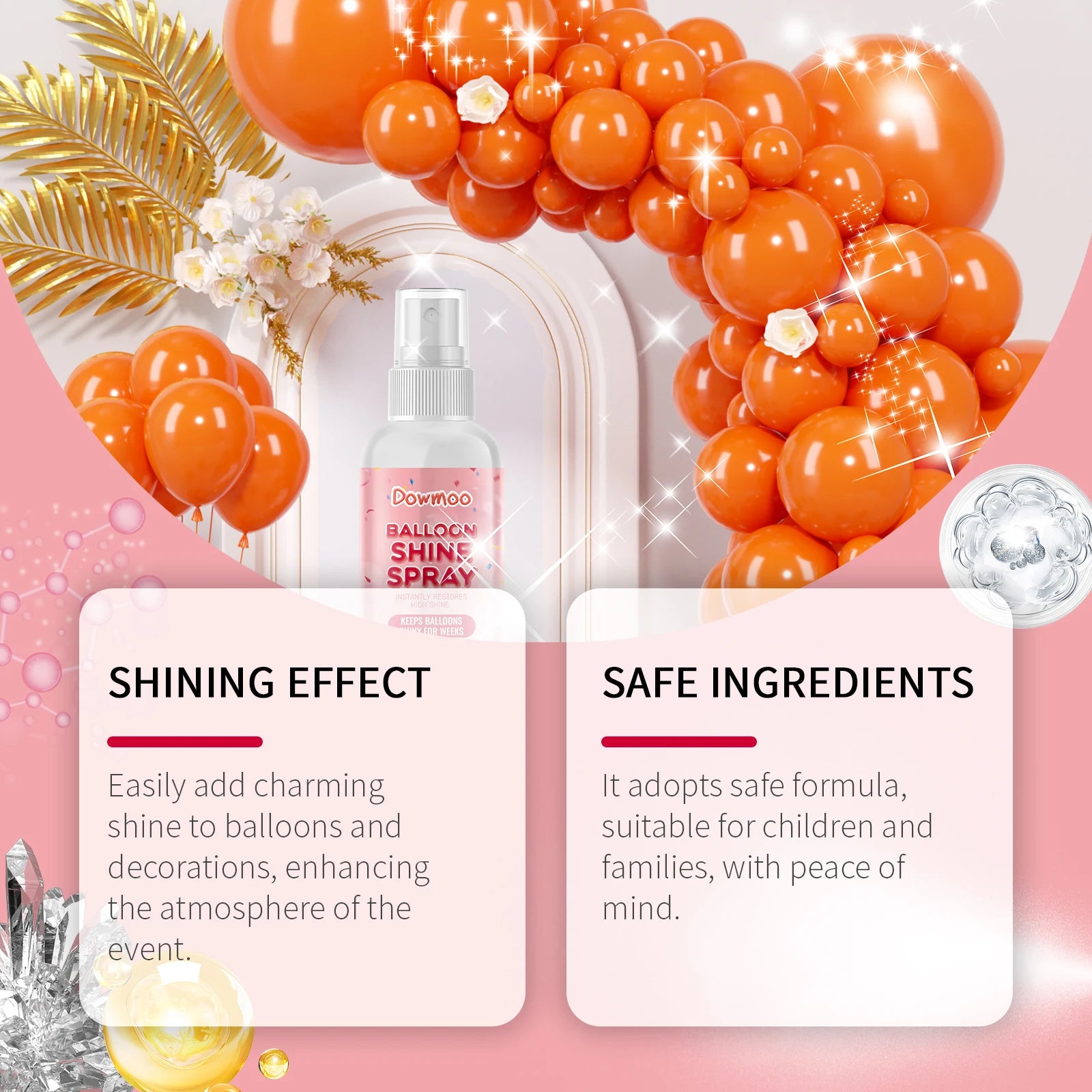 Balloon Shine Spray Lights Up Party Atmosphere Decorations Enhances Balloon Color Gloss Event Atmosphere Party Decorations Oasis Select