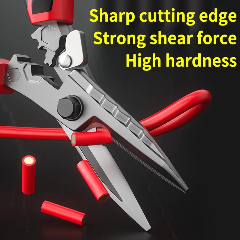 Alloy Steel Multi Functional Shears Industrial Grade Tin Snips Electrician Special Wire Cutter Stripping Iron Sheet Scissors Oasis Select