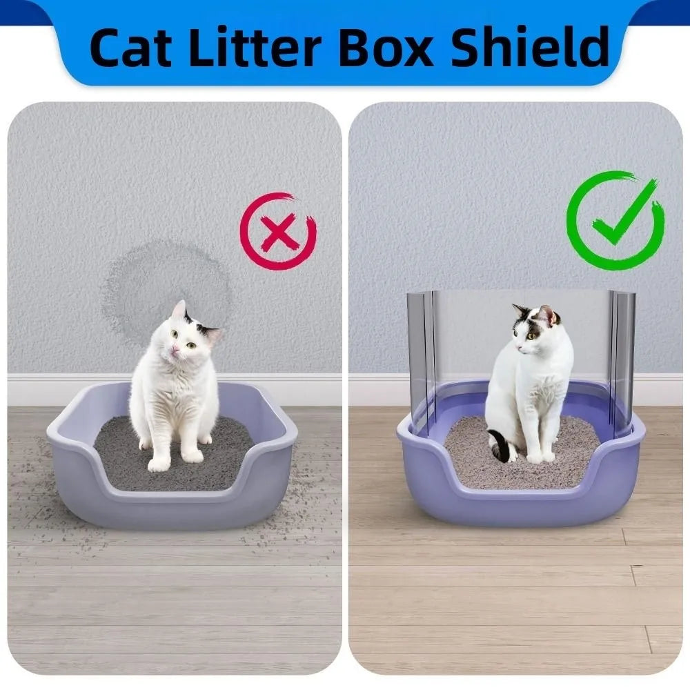 4-Pack Cat Litter Box Pee Shields – High-Sided Splash Guard Litter Box Shields Oasis Select
