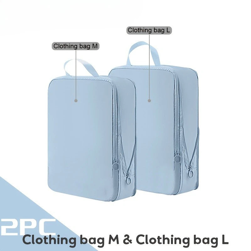 Compression Storage Bags for Travel,Large Capacity Space Saver Bags for Down Jackets, Vacuum Seal Bags for Camping, Moving, Dorm Oasis Select 2pcs blue