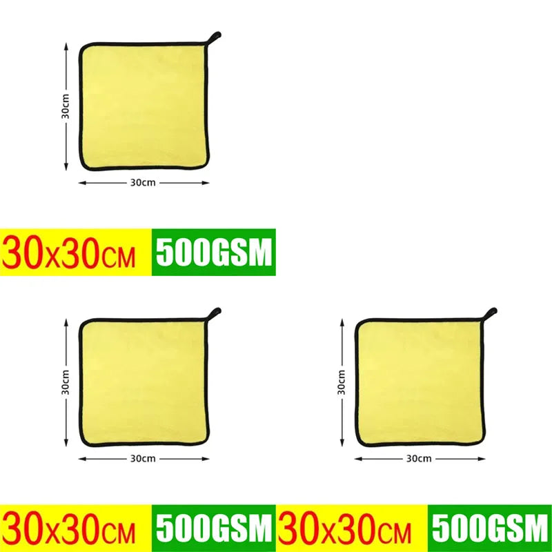 1/3Pcs Microfiber Cleaning Towel Car Cleaning Cloths Professional Detailing Car Drying Microfiber Towel Wash Towels Accessories Oasis Select 3pcs-30x30cm