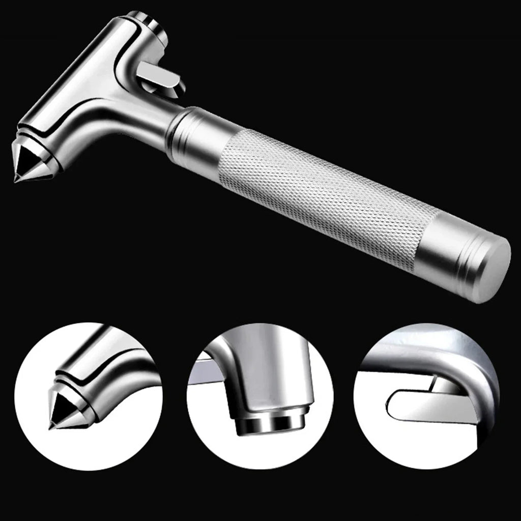Car Safety Hammer Automotive Aluminum Alloy Window Glass Breaker with Seatbelt Cutter for Vehicle Car Emergency Escape Tool Oasis Select