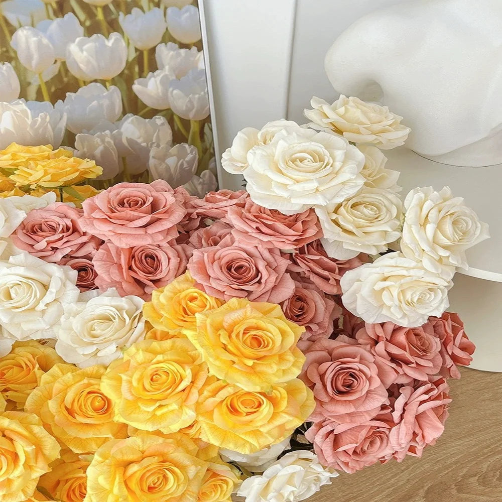 7 Head Artificial Diamond Rose Artificial Flowers Wedding Living Room Decoration Road Guide Rose Bouquet Artificial Flowers Oasis Select