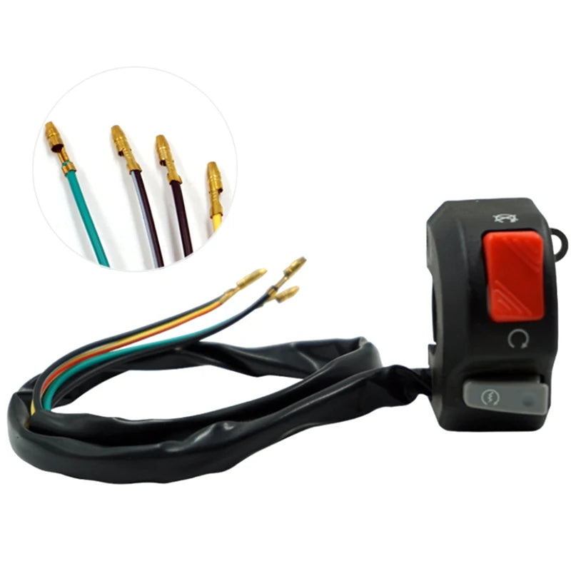 Motorcycle Switch Universal 7/8inch Handlebar Fog Hedlight Horn Start Kill Switch ON OFF Button 12V For ATV Scooters Snowmobile Oasis Select Default Title